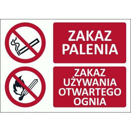 - Zakaz palenia/Zakaz używania otwartego ognia