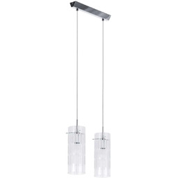 Lampa wisząca szklana dwupunktowa chromowana MDM1957-2 z serii