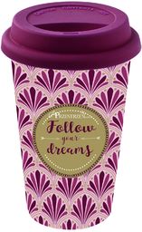 PORCELANOWY KUBEK PODRÓŻNY - Follow your dreams -