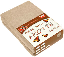 KARO Prześcieradło frotte z gumką 80x160 beżowe 009