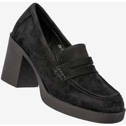 Mokasyny Damskie Buty Na Słupku Loafersy Czarne Potocki