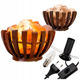 Lampa Solna Drewniana Misa Himalajska Naturalna Jonizator Powietrza