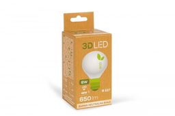 Żarówka 3D LED kulka 8W E27 barwa neutralna