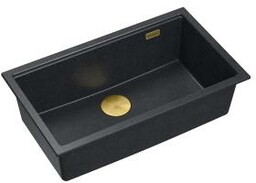 Quadron LOGAN 110 HQD7644U8_PVDG1_I Granitowy Black diamond/Złoty Zlewozmywak
