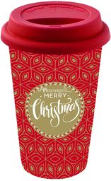 PORCELANOWY KUBEK PODRÓŻNY Merry Christmas - GWIAZDKOWY!
