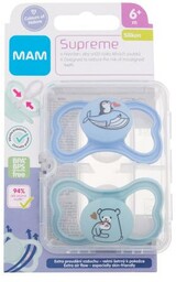 MAM Supreme Silicone Pacifier 6m+ Blue & Turquoise