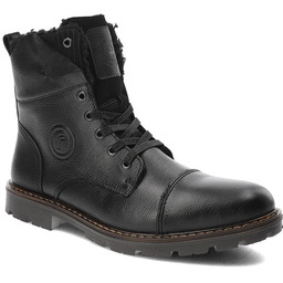 Rieker Czarne Trzewiki Ocieplane Buty Męskie