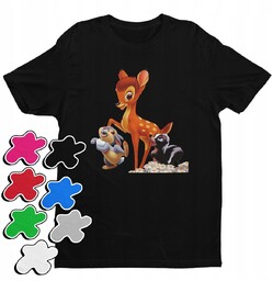 Koszulka T-Shirt Dziecięca Z Nadrukiem Bambi Tuptuś Dziewczynki