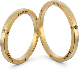 Obrączki ślubne grawerowane z brylantami - Au-1149