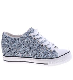 Niebieskie trampki sneakersy na koturnie /