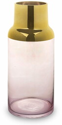 Wazon dekoracyjny szklany różowo złoty 35x15x15 135226