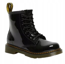 Dr.martens Botki Skórzane Lakierowane Dziecięce Czarne 29 Jra