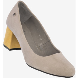 Czółenka Damskie Skórzane Zamszowe Buty Na Klocku Maciejka