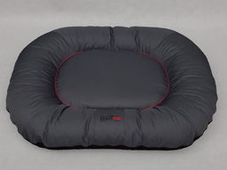 XL Legowisko Ponton - Szare z czerwoną lamówką