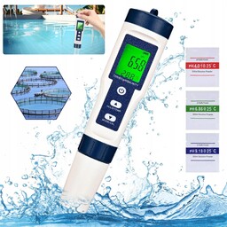 Metr Ph, 5 W 1 Ph/tds/ec/zasolenie/termometr, Tester Ph