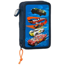 Piórnik Hot Wheels 2 Komory Pisaki Kredki 28