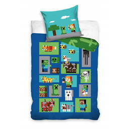 Pościel 140x200 Minecraft Alex Steve Creeper 100% Bawełna