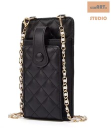 Pikowana torebka / saszetka na telefon 19*10,5*2cm, BLACK