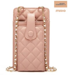 Pikowana torebka / saszetka na telefon 19*10,5*2cm, PINK