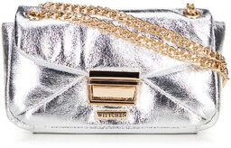 Minitorebka crossbody z połyskującej ekoskóry srebrna