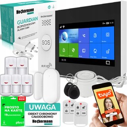 Alarm Bezprzewodowy 5x Czujnik Ruchu Drzwi Okno Gsm