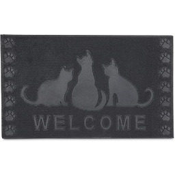 Relaxdays Wycieraczka gumowa ze wzorem kota, mata powitalna