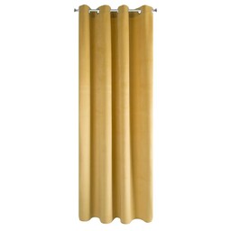 Eurofirany Zasłona 140x250 musztardowa welurowa gotowa na przelotkach