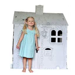 Domek z tektury XXL do malowania kartonowy zabawka