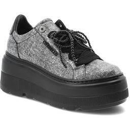 Chebello Czarne Sneakersy Eleganckie Obuwie Damskie Na Platformie