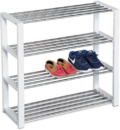 Półka na buty 4 piętra, biały, 80 x