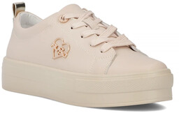Skórzane sneakersy damskie - FILIPPO DP3533/25 BEŻOWY SERCE