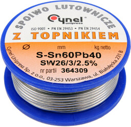 0,5/500g 0,50mm 500g 0,5 Cyna Z Topnikiem SN60PB40
