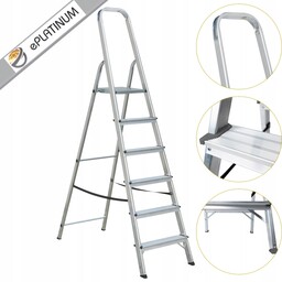 Drabina drabinka domowa aluminiowa jednostronna 6stopniowa 120kg ePlatinum