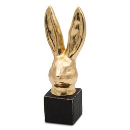 Eurofirany Figurka wielkanocna 12x10x32 58A Zajączek złota czarna