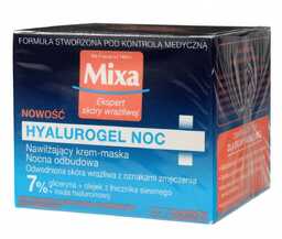 Mixa Hyalurogel, nawilżający krem-maska na noc, 50ml