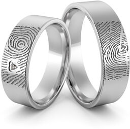 Obrączki srebrne odcisk palca- wzór Ag-557-2