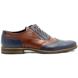 Unikatowe granatowo-brązowe brogsy męskie Buty spektatory Al Capone