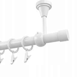 Karnisz pojedynczy Metalowy Sufitowy 19mm Biały 280cm Luna