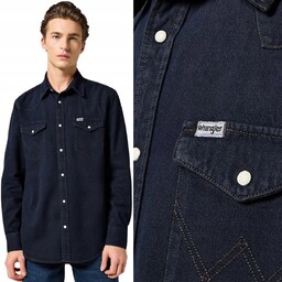 Wrangler WESTERN SHIRT Midnight Rodeo GRANATOWA KOSZULA JEANSOWA