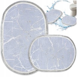 Dywaniki Łazienkowe Komplet 2 Szt Antypoślizgowe 60x100 Szary