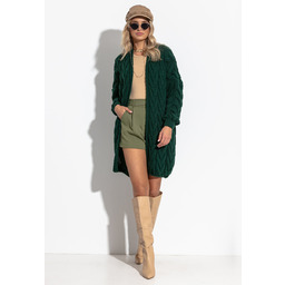 Kardigan w warkocze zielony / Fobya