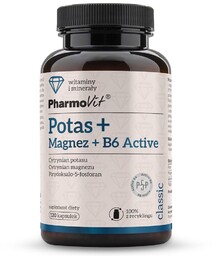 PHARMOVIT Potas + Magnez + B6 Active supelement