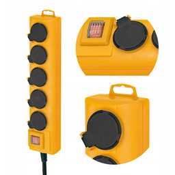 Listwa Zasilająca Brennenstuhl Warsztatowa Budowlana 5SZT. IP54 Klapki