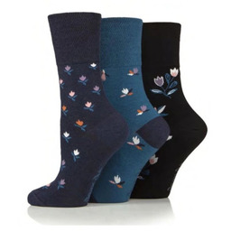 Gentle Grip 3PACK Skarpety Bawełniane Damskie GARDEN Zdrowotne,