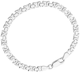 Srebrna Bransoletka Męska Splot Królewski Płaski 5,60 mm