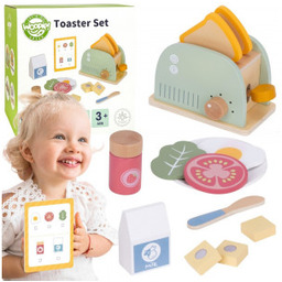 Toster Drewniany Zestaw Śniadaniowy z Akcesoriami 14 el.