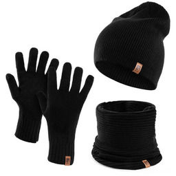 Zimowy zestaw męski czapka komin i rękawiczki HZ0006