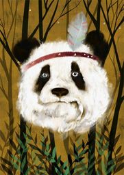 Panda Indianin - plakat Wymiar do wyboru: 40x50