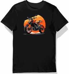 Szykowna Koszulka męska czarna z Motywem Motocykla KTM
