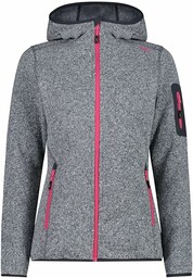 CMP damska kurtka Knit-Tech ze stałym kapturem, tytan-fuxia,